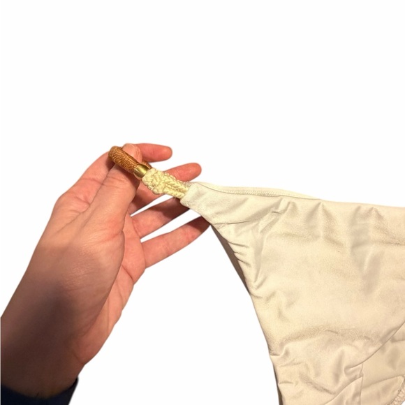 NEW Vix Paula Hermanny Swim Bikini Set Bikini Top & Cheeky Bottom White Beaded - Picture 13 of 13